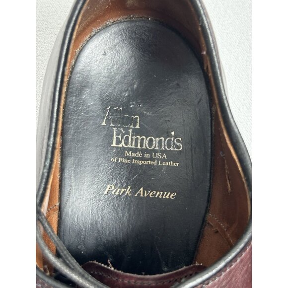 Men's Vintage Allen Edmonds Park Avenue Cap Toe Derby in Merlot - Sz 10.5D - Picture 3 of 9